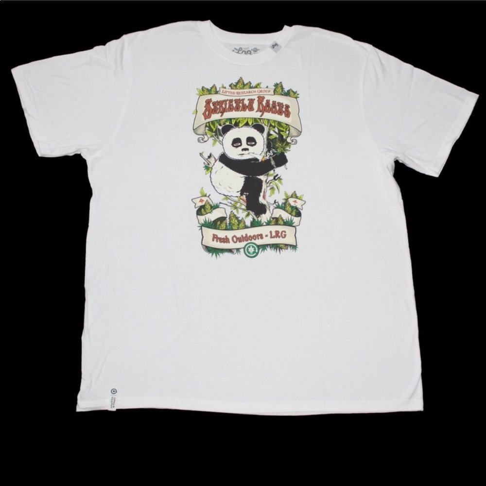 LRG PANDA ROOTS TEE WHITE
